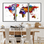 World Map Canvas Print | Detailed Map of the World Wall Art