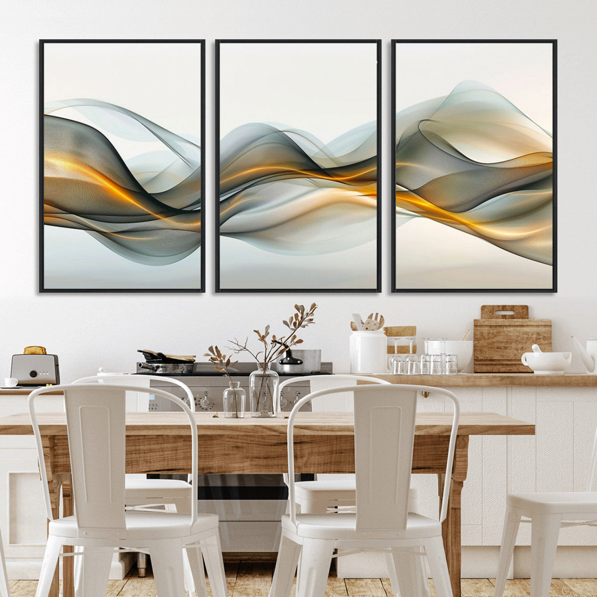 Abstract Wave Canvas Wall Art | Fluid Contemporary Elegance in Motion