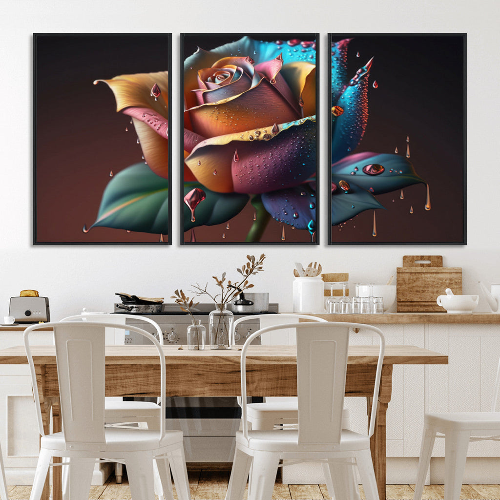 Abstract Rose Wall Art Canvas Print