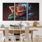 Abstract Rose Wall Art Canvas Print