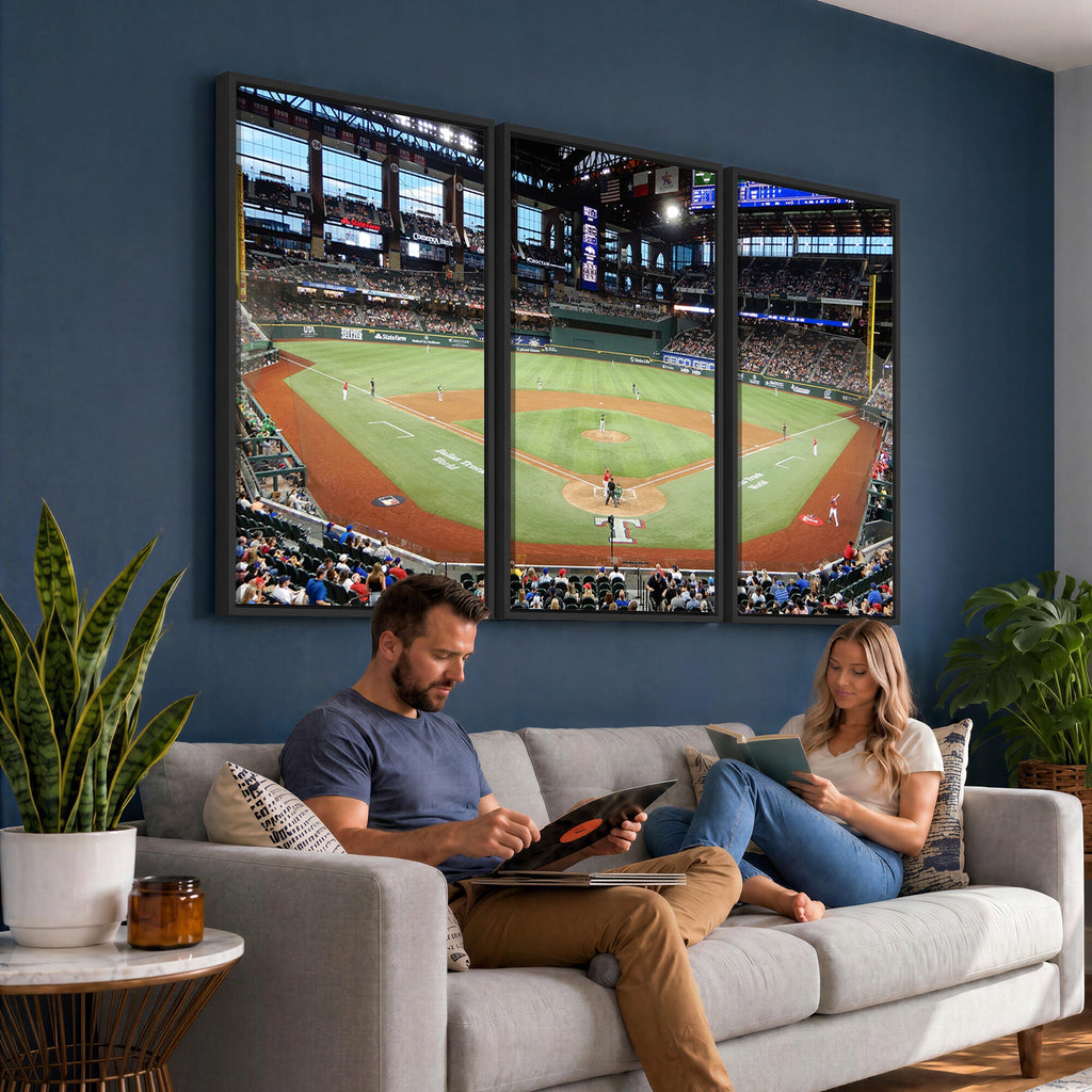 Texas Rangers Baseball Team Print, Arlington Globe Life Field Stadium Wall Art