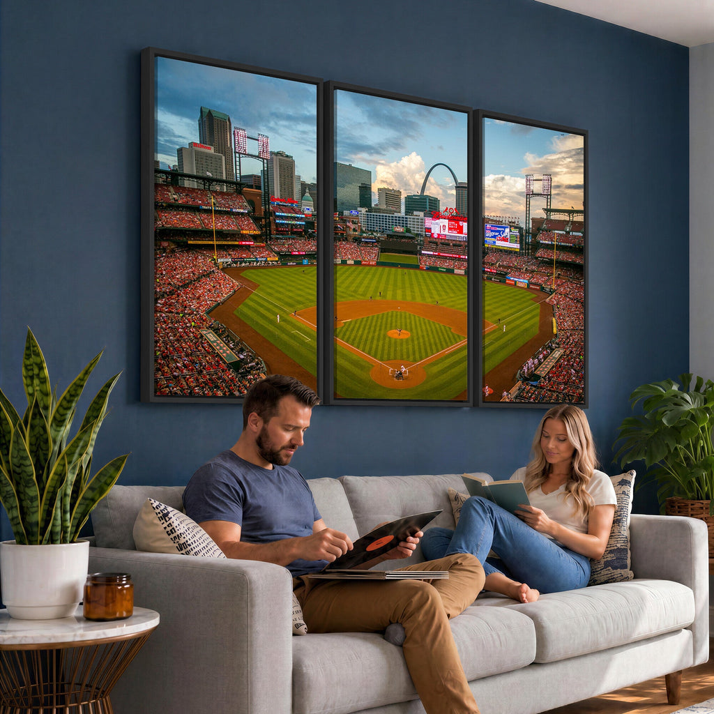 St. Louis Cardinals Baseball Team Print, Busch Stadium Wall Art, Framed and Ready to Hang