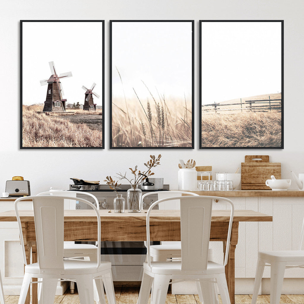 Farm Prints, Set of 6 Farmhouse Wall Art Canvas, Country House Decor