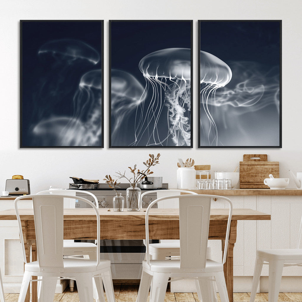 Jellyfish Wall Art Canvas Print, Modern Abstract Jellyfish