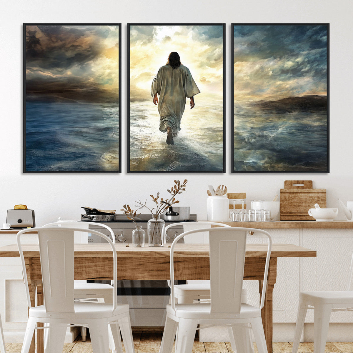 Jesus Walking on Water Wall Art | Canvas Print | Ready to Hang