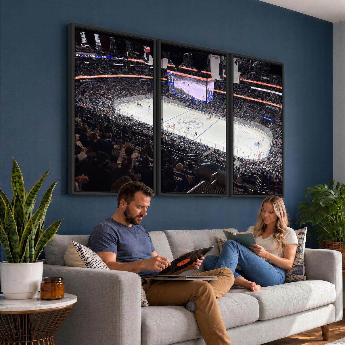 Amalie Arena Florida Wall Art Canvas Print, NHL Hockey, Framed and Ready to Hang