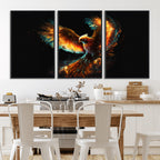 Fiery Phoenix Canvas Print | Ready to Hang Wall Art | Bold Fantasy Decor