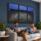 University of Michigan Wolverines Football Team Print, Ann Arbor, Home Bar Wall Decor
