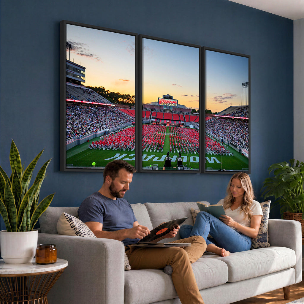 NC State Wolfpack Football Team Print Wall Art, Raleigh