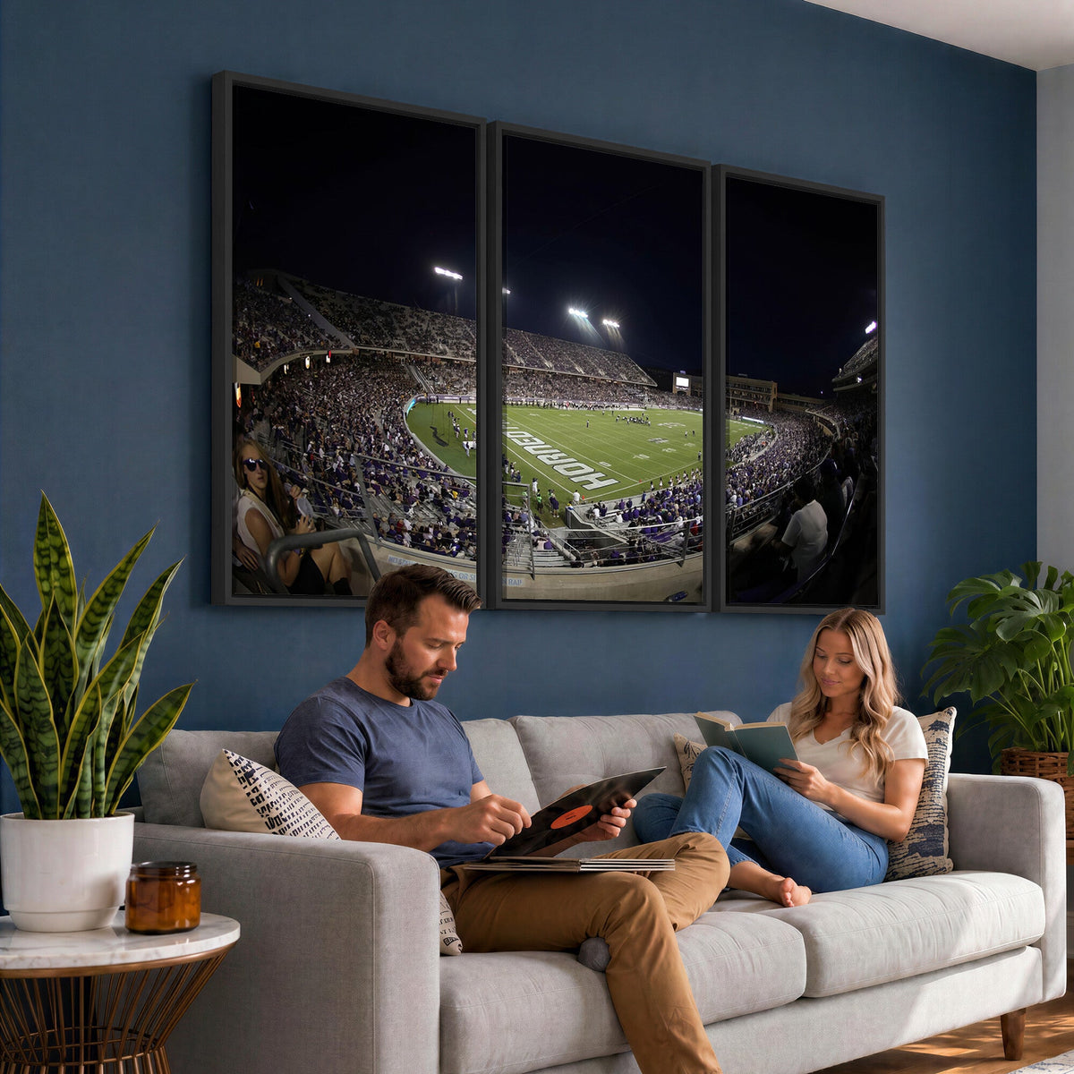 TCU Horned Frogs Football Team Print, Fort Worth Amon G. Carter Stadium