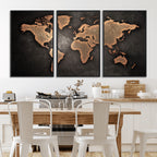 World Map Canvas Print | Framed Travel Map Wall Art for Couples