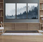 Foggy Pine Forest Wall Art Canvas Print