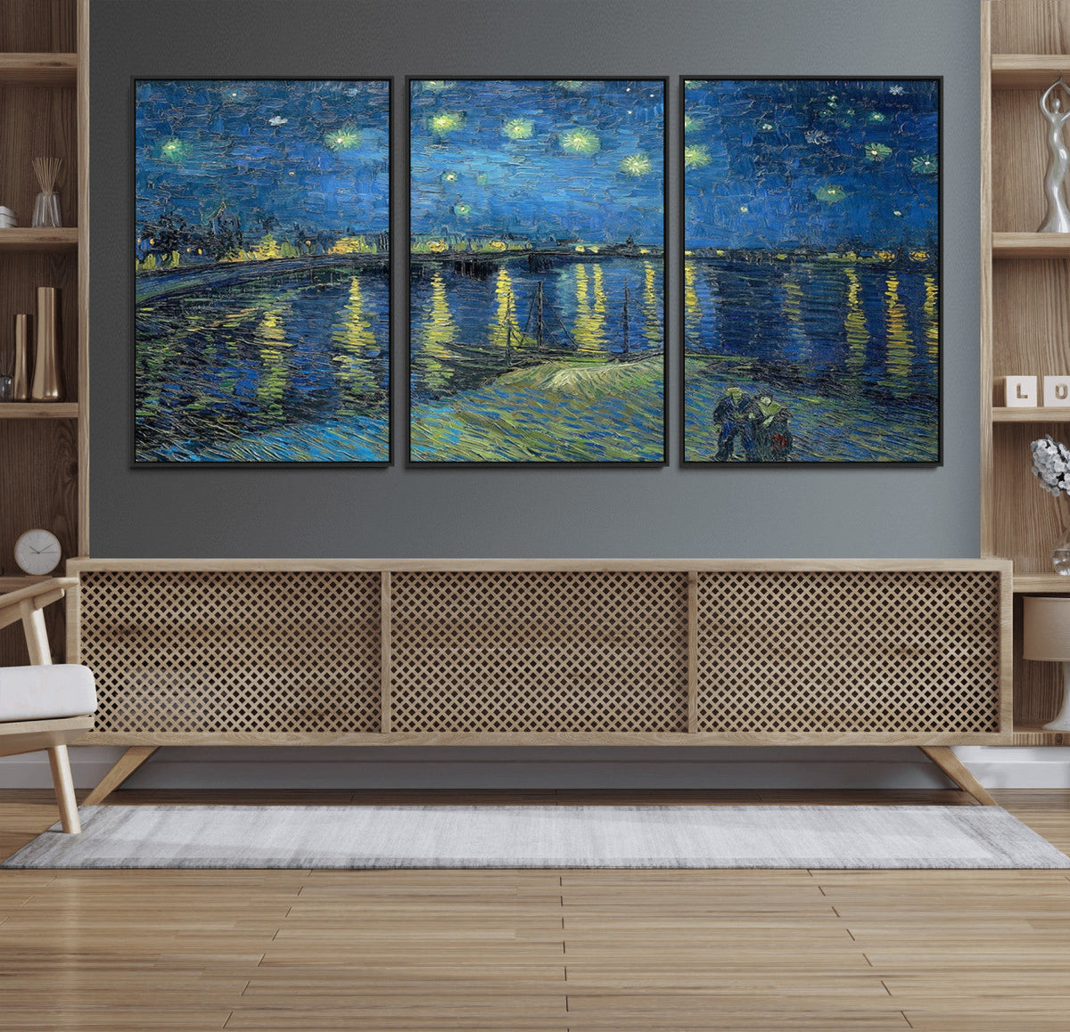 Vincent van Gogh Starry Night over the Rhone Abstract Wall Art Canvas Print