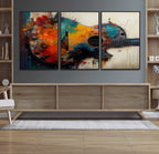 Abstract Guitar Wall Art Canvas | Vibrant Music-Inspired Art for Living Room or Studio
