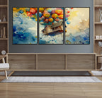 UP-Inspired Floating House with Balloons Canvas Art | Colorful Wall Decor