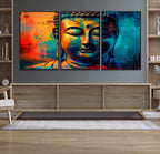 Colorful Buddha Wall Art | Framed Abstract Portrait Canvas