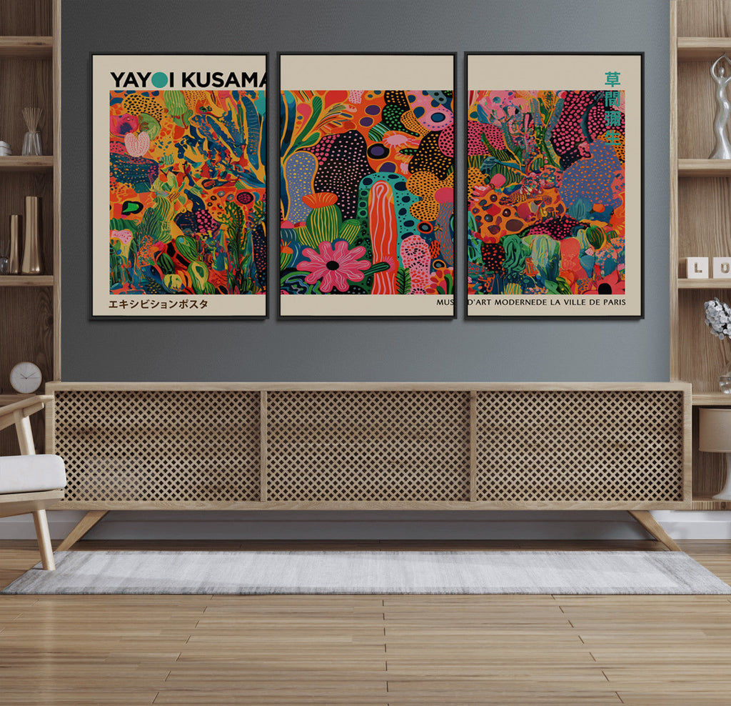 Framed Yayoi Kusama 1986 Wall Art Print | Japanese Wall Art, Wabi Sabi Abstract Landscape