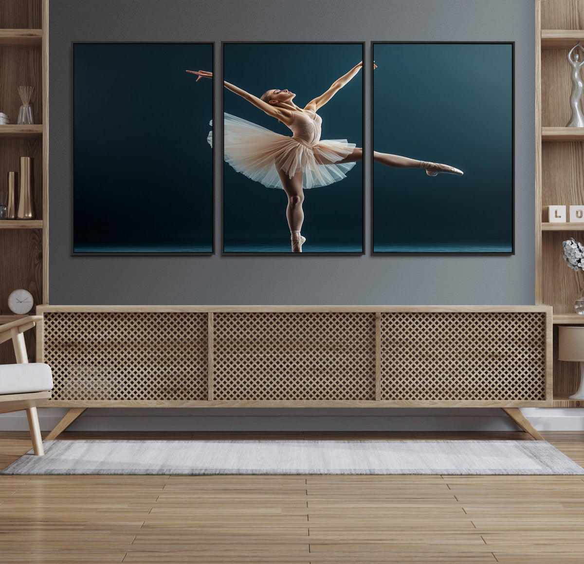 Ballet Dancer Wall Art | Framed Graceful Pose Canvas