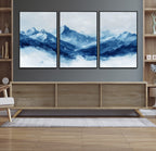 Blue Mountains Wall Art | Framed Snowy Range Canvas Artwork