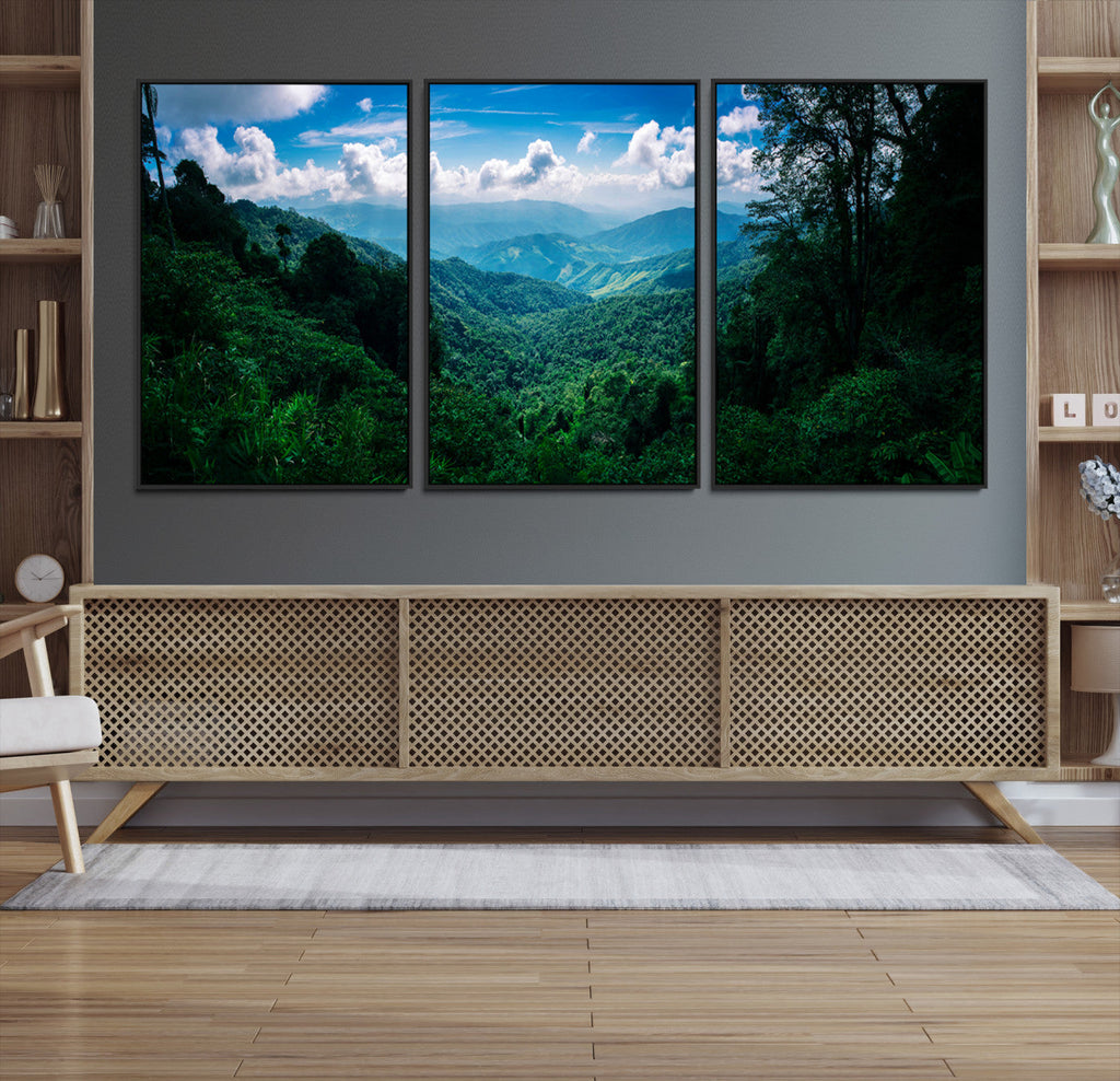 Tropical Jungle Wall Art Canvas Print | Framed Lush Valley