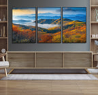 Autumn Mountains Wall Art, Vibrant Fall Foliage Landscape