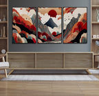 Abstract Mountain Wall Art | Framed Vibrant Landscape Canvas