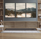 Mountain Landscape Wall Art Canvas Print, Framed Snowy Peaks Alpine Winter