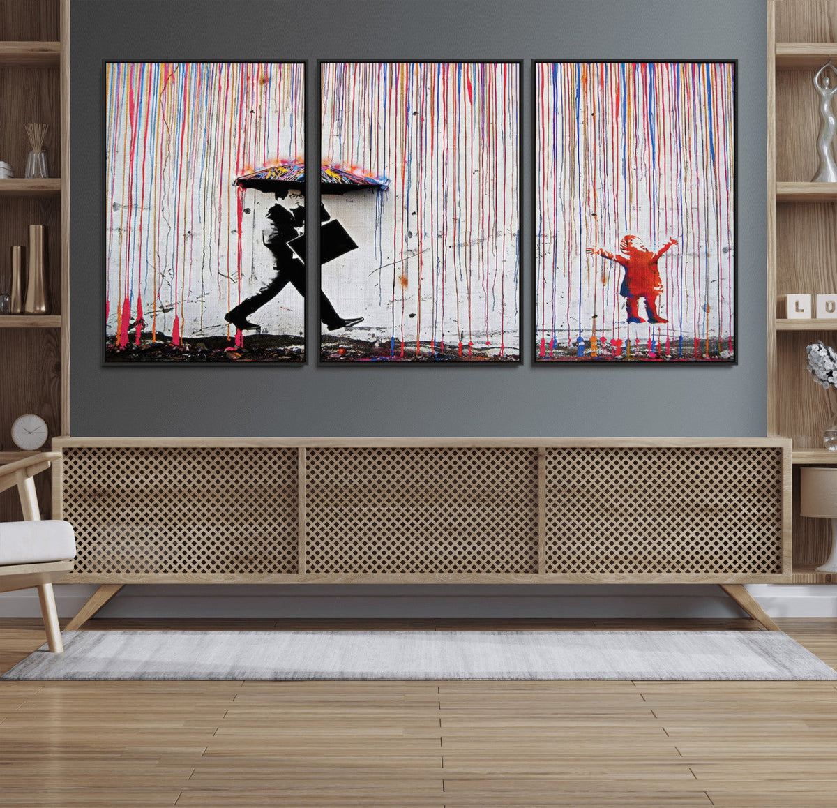 Banksy Wall Art Canvas Print | Framed Graffiti Street Art Picture