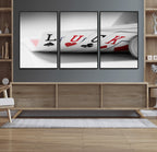 Framed Lucky Poker Cards Canvas | Modern Triptych Wall Art for Game Rooms
