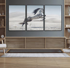 Prancing Horse Desert Large Wall Art Canvas Print, Majestic Horse Animal Artwork