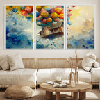 UP-Inspired Floating House with Balloons Canvas Art | Colorful Wall Decor