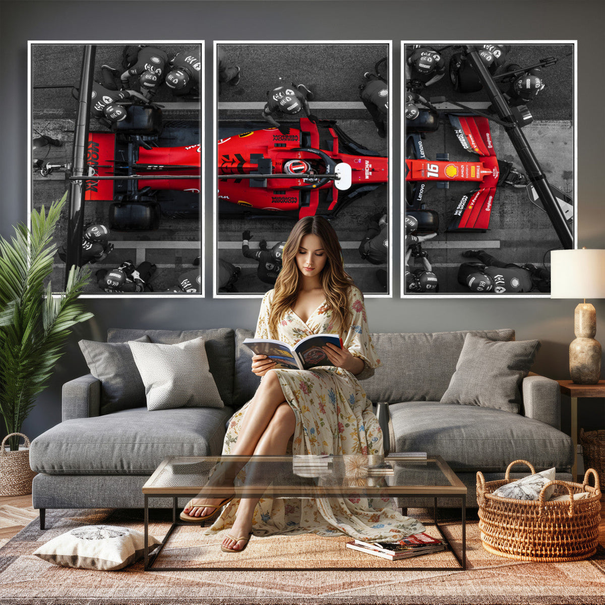 Ferrari Pit Stop Canvas Wall Art | Precision and Speed