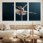 Ballet Dancer Wall Art | Framed Graceful Pose Canvas