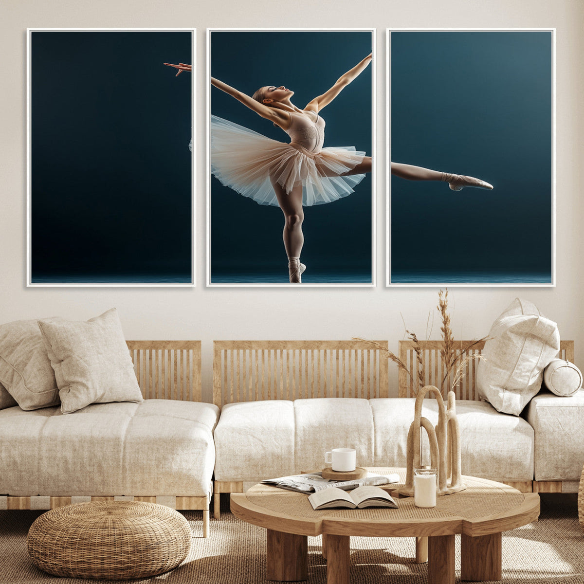 Ballet Dancer Wall Art | Framed Graceful Pose Canvas