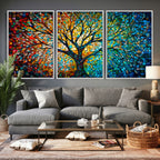 Yggdrasil Tree of Life Wall Art Print | Mosaic Style Canvas Wall Art