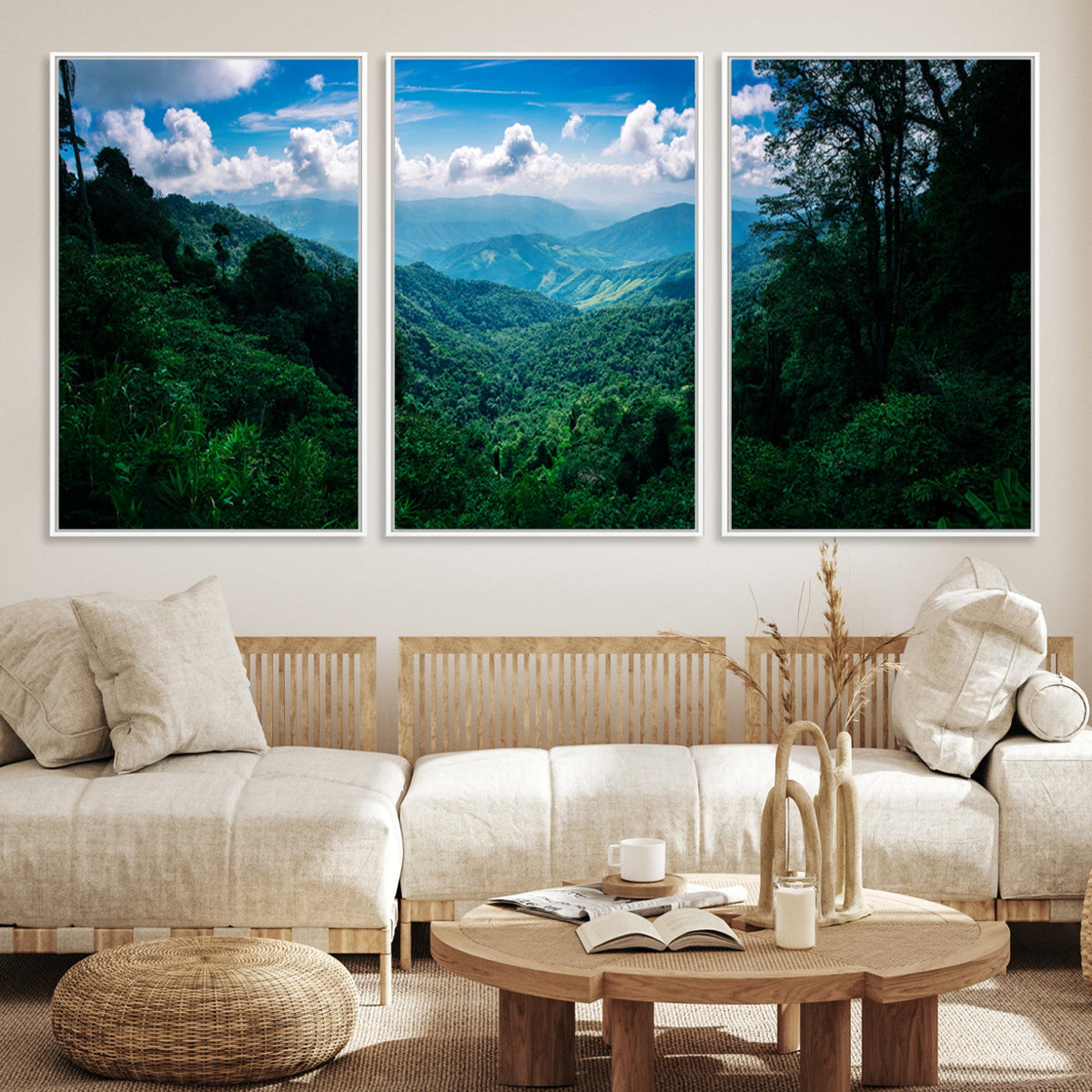 Tropical Jungle Wall Art Canvas Print | Framed Lush Valley