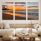 Tropical Beach Wall Art | Framed Sunset Ocean Canvas
