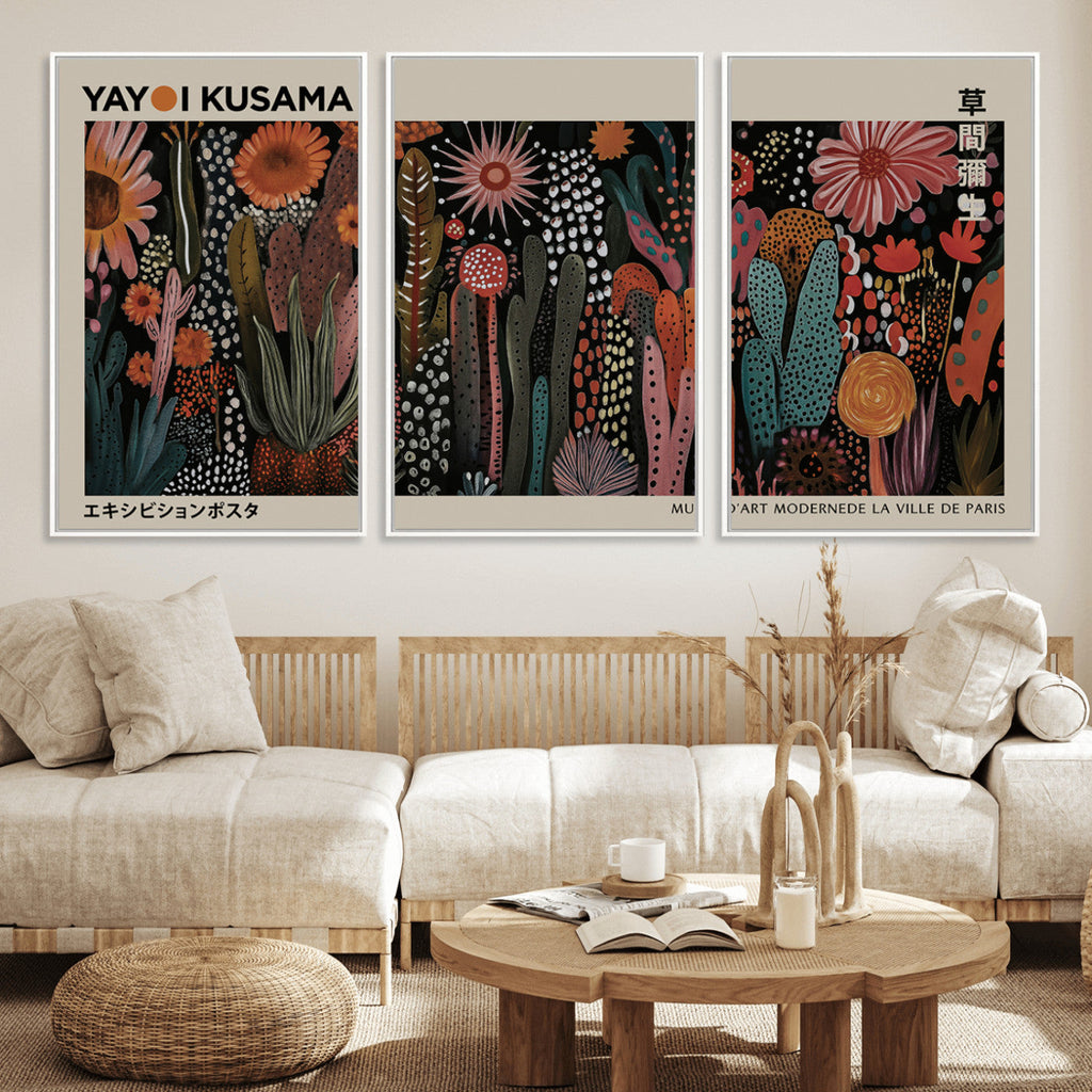 Modern Japanese Wall Art Canvas Print, Framed Abstract Mount Fuji Zen Landscape