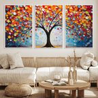 Vibrant Tree of Life Canvas Wall Art | Colorful Abstract Nature