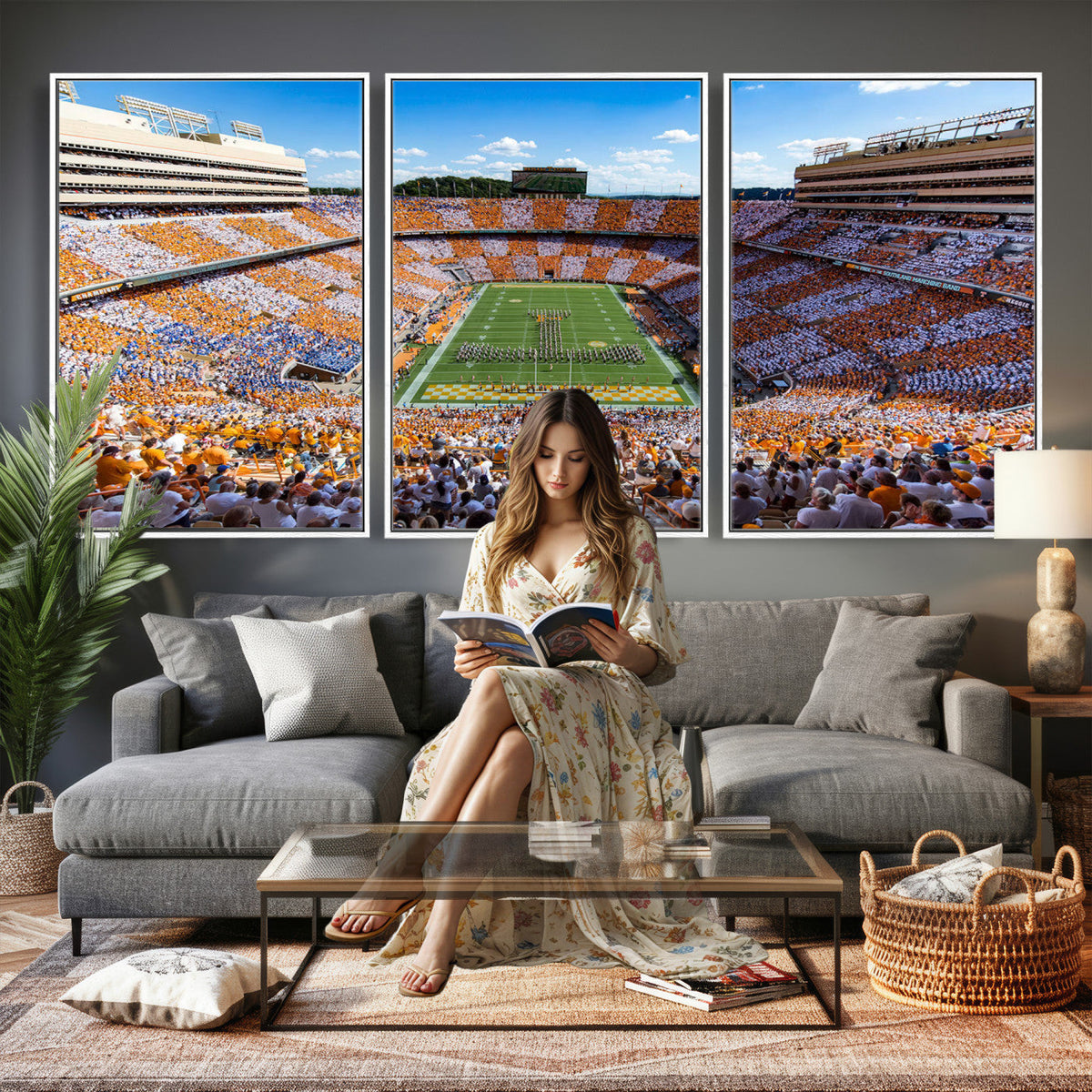 Tennessee Neyland Stadium Wall Art, Sports Arena Canvas, Framed and Ready to Hang