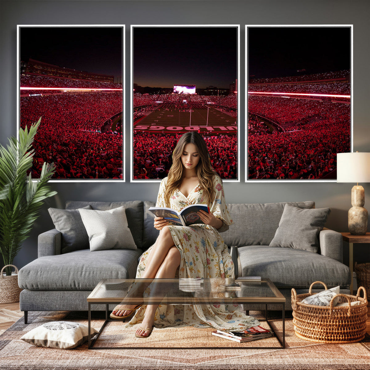 Dooley Stadium Wall Art, Sports Arena Canvas Print, Dooley Field Sanford Stadium