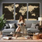 World Map Canvas Print | Framed World Map Wall Art for Couples