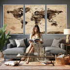 World Map Wall Art Canvas Print
