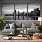 Chicago Wall Art Canvas Print, Chicago City Downtown Night Cityscape