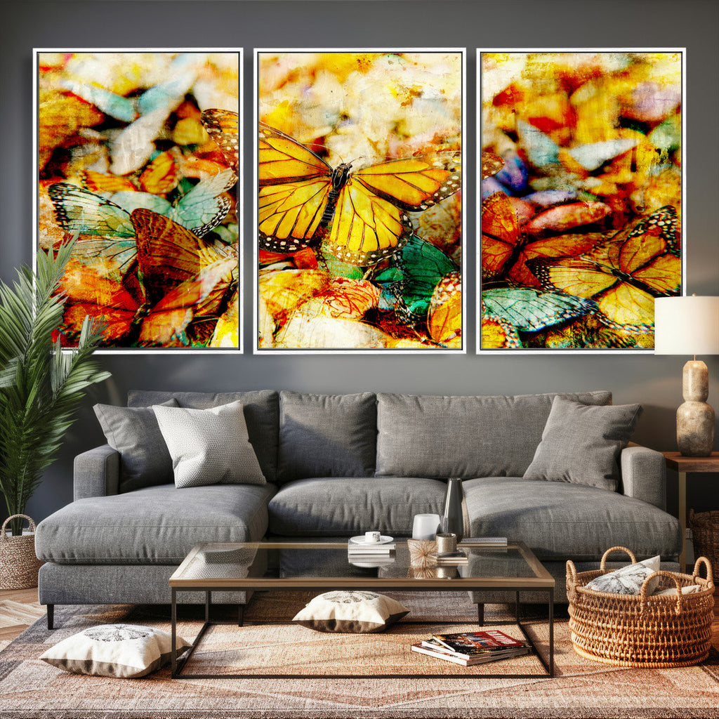 Butterfly Wall Art Canvas Print | Colorful Abstract Nature Artwork