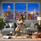 Charlotte Skyline Canvas Wall Art Print | North Carolina Cityscape