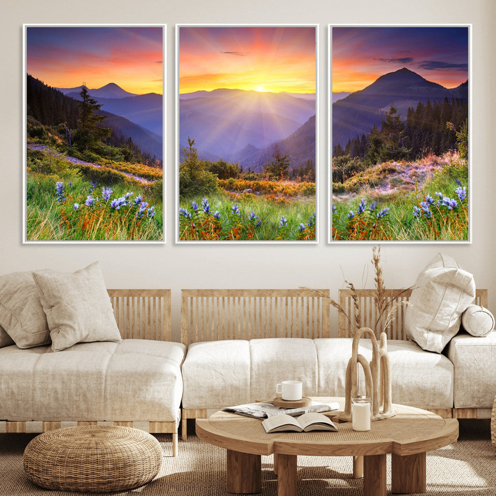 Mountain and Spring Wall Art Canvas Print