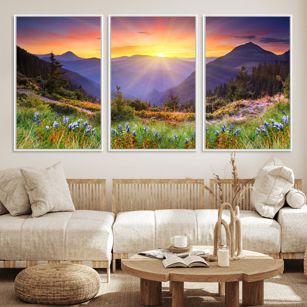 Mountain and Spring Wall Art Canvas Print