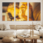 Gold Buddha Statue Hands Wall Art Canvas Print