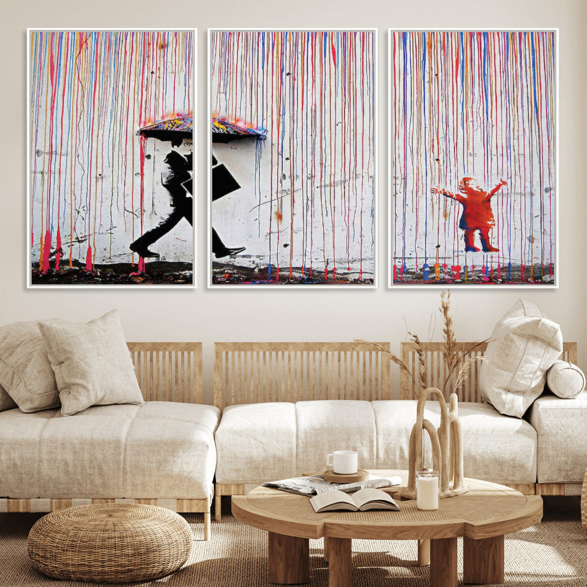 Banksy Wall Art Canvas Print | Framed Graffiti Street Art Picture